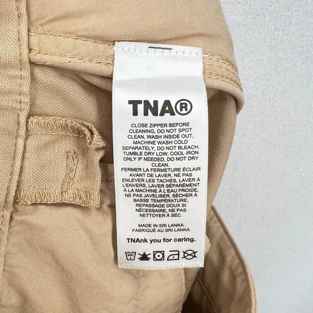 ARITZIA TNA Supply Cargo Pants Womens 6 Tan High Rise Wide Straight Leg Casual - Picture 13 of 16